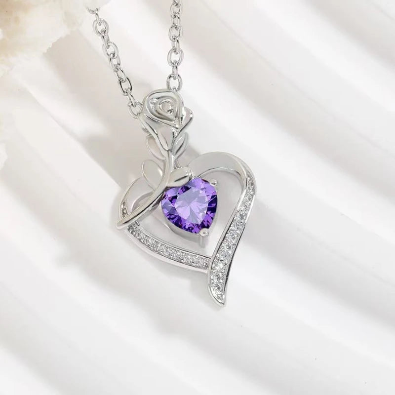 Elegant Style Heart shaped Pendant Necklace Without Box