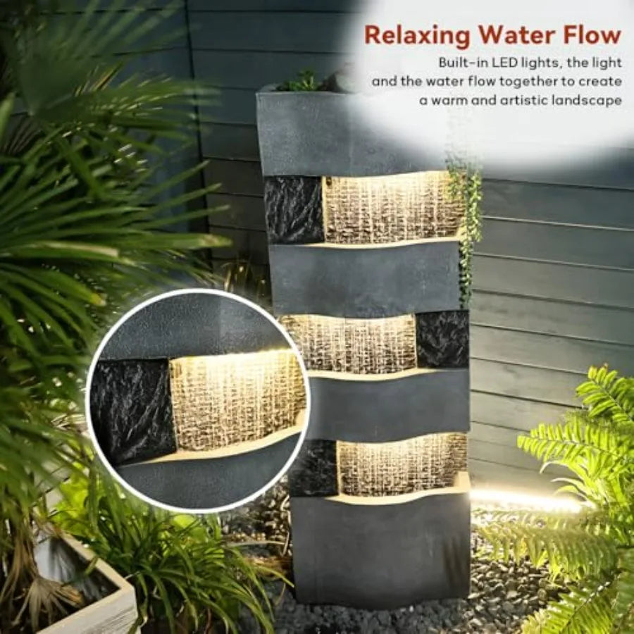 4 Tiers Free Standing Waterfall 40.5''H