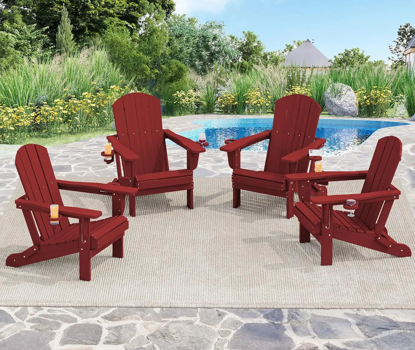 Adirondack Chairs Set of 2 HDPE All Weather Use
