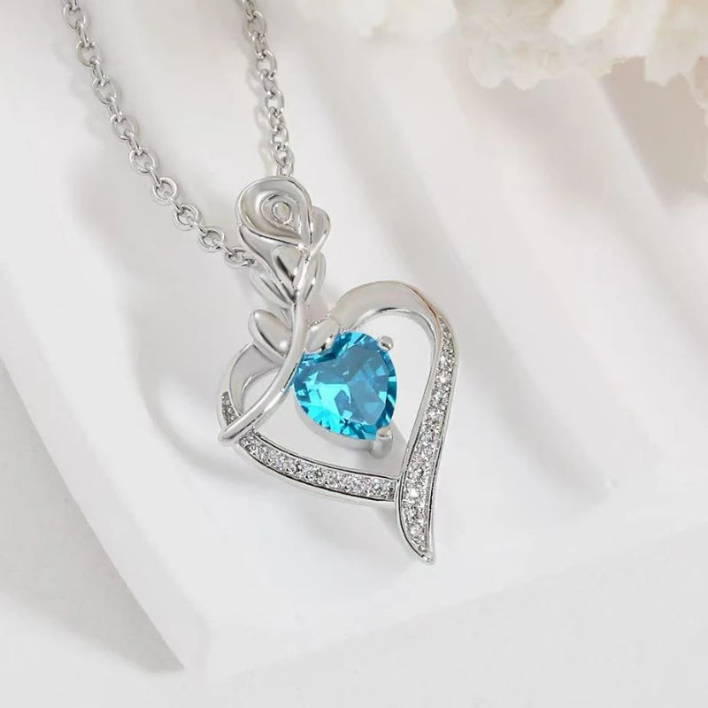 Elegant Style Heart shaped Pendant Necklace Without Box