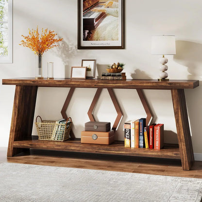Farmhouse Console Table, Narrow Long Sofa Entryway Table