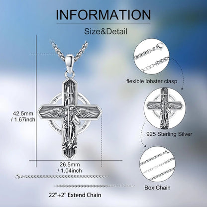 Saint Michael Necklace, Sterling Silver