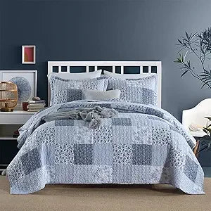 Cotton Quilted Bedspread Set, Reversible