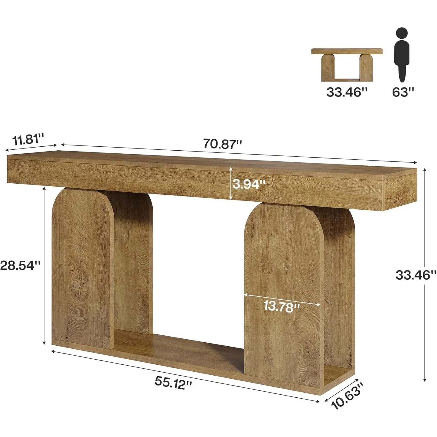70.9-Inch Extra Long Farmhouse Console Table