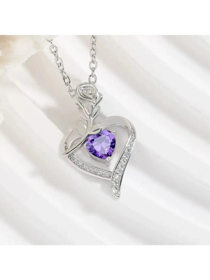 Elegant Style Heart shaped Pendant Necklace Without Box
