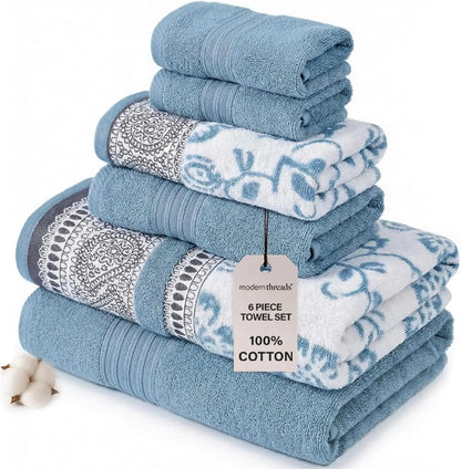 6-Piece Towel Set in Ophelia Blue