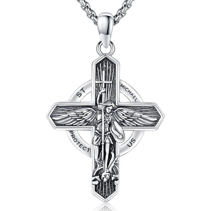 Saint Michael Necklace, Sterling Silver