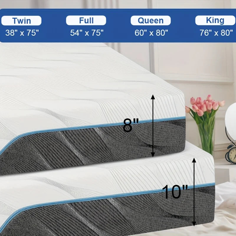 Mattress, 8/10 Inch Medium Firm - Extra Firm Flipable Mattress