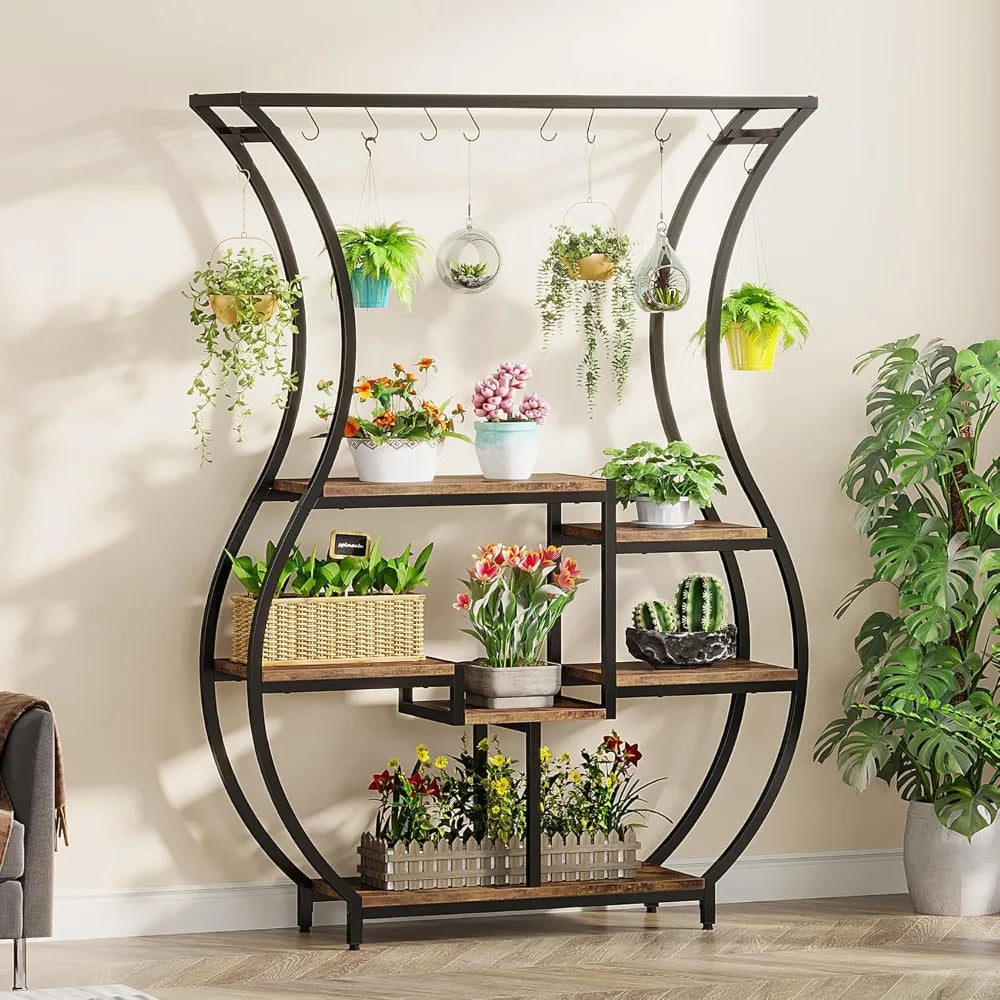 70.9 Inch Tall 6-Tier Vase-Shaped Ladder Plant Stand