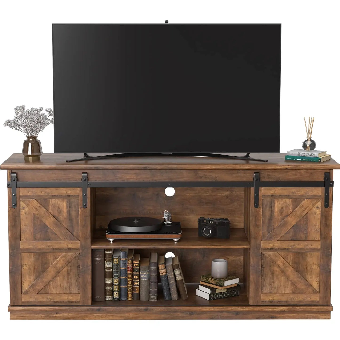 Entertainment Center with Storage Cabinets