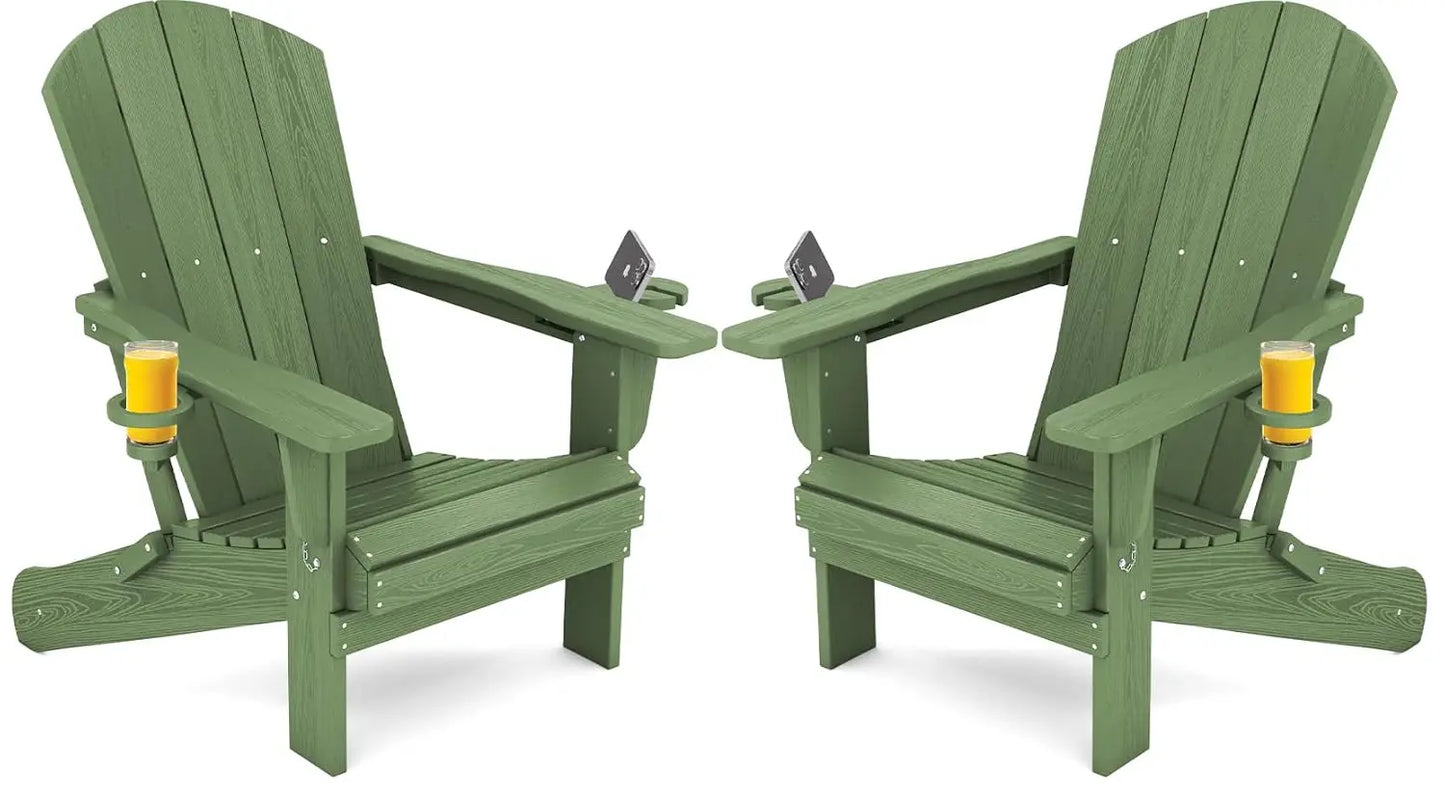 Adirondack Chairs Set of 2 HDPE All Weather Use