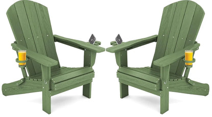 Adirondack Chairs Set of 2 HDPE All Weather Use