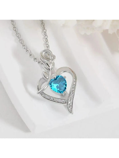 Elegant Style Heart shaped Pendant Necklace Without Box