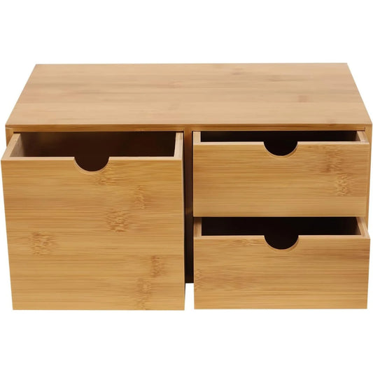 Bamboo Desk Organizer Drawers, Recess Handles