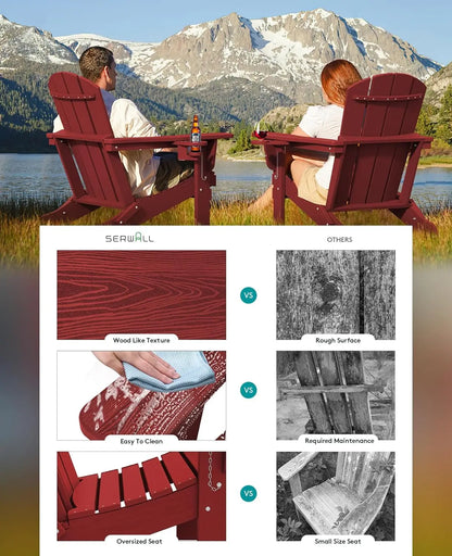 Adirondack Chairs Set of 2 HDPE All Weather Use