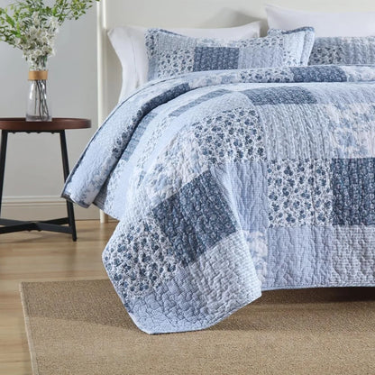 Cotton Quilted Bedspread Set, Reversible