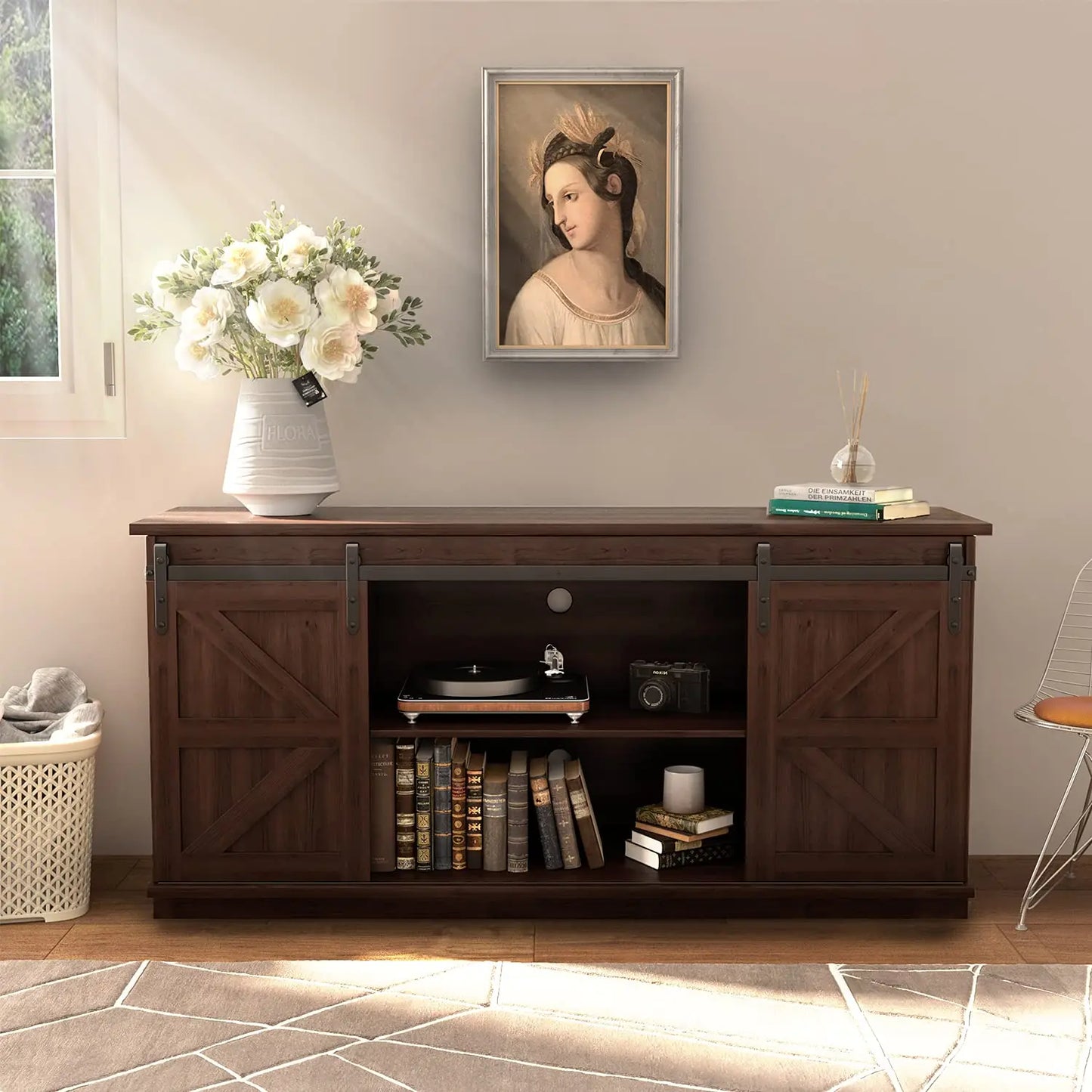 Entertainment Center with Storage Cabinets