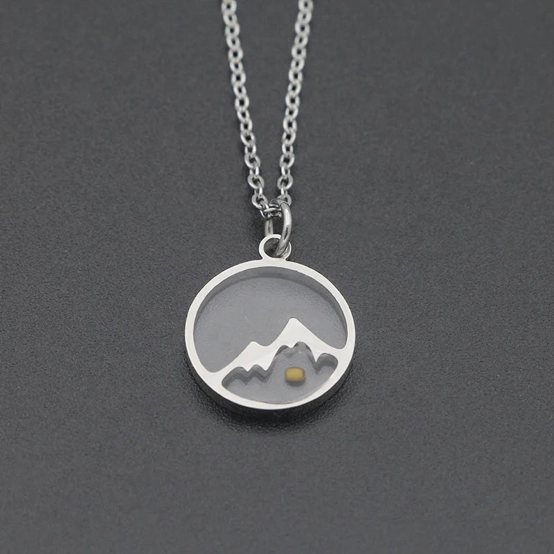Faith can move mountains necklace stainless steel gold plated tiny mustard seed