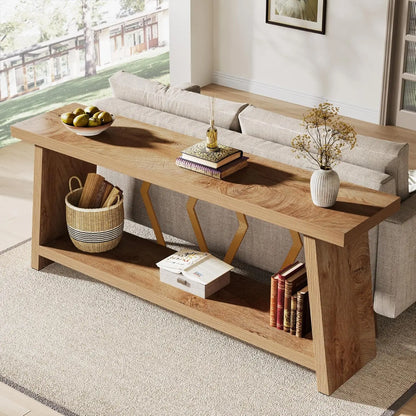Farmhouse Console Table, Narrow Long Sofa Entryway Table