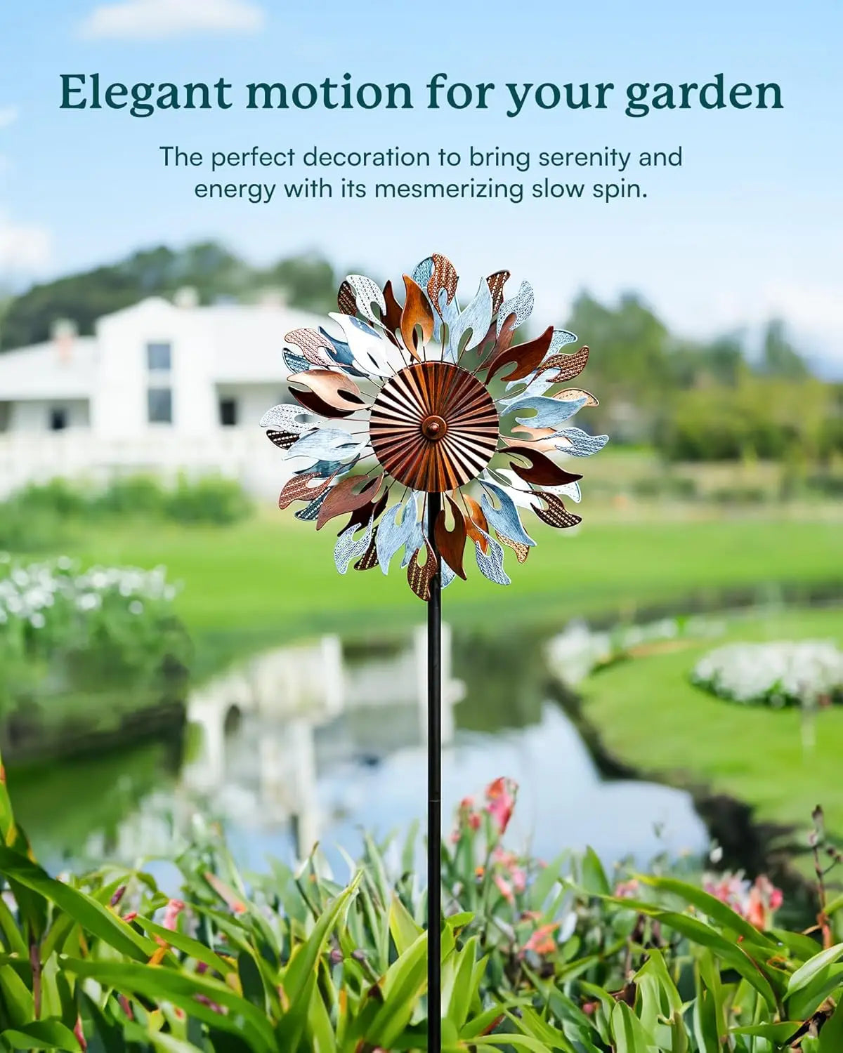 Large Kinetic Metal Wind Spinner for Garden Decor