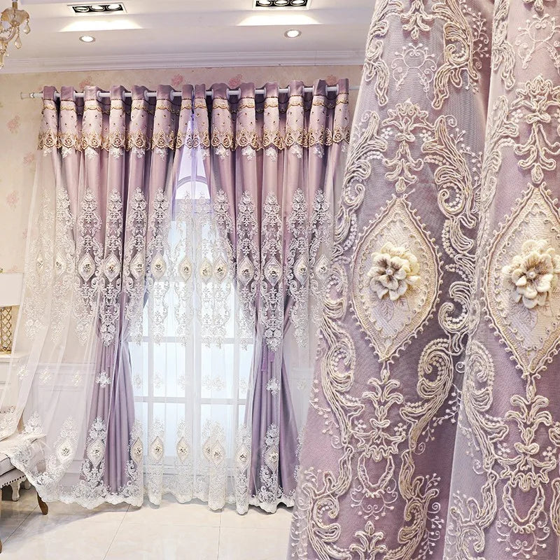 1PC Curtains dual-layer design for privacy and light control