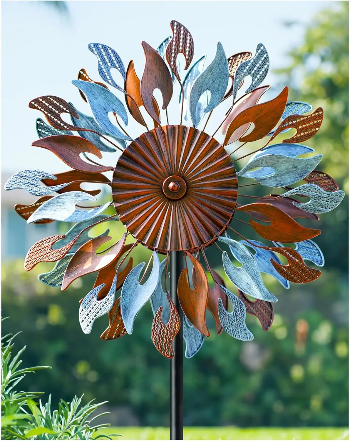 Large Kinetic Metal Wind Spinner for Garden Decor