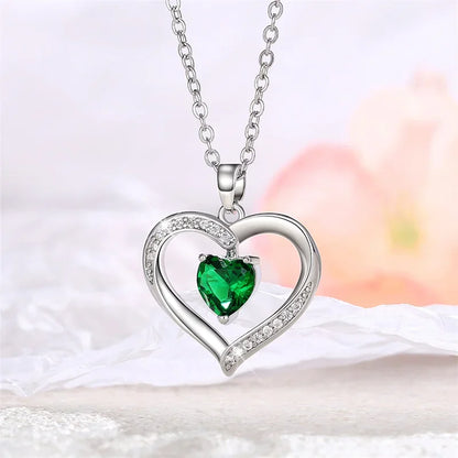 Elegant Style Heart shaped Pendant Necklace Without Box