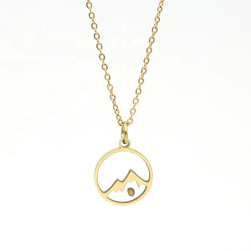 Faith can move mountains necklace stainless steel gold plated tiny mustard seed