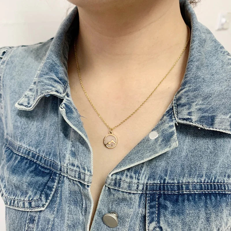 Faith can move mountains necklace stainless steel gold plated tiny mustard seed