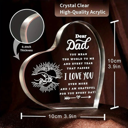 Engraved Dad Heart - Sentimental Paperweight Gift for All Occasions