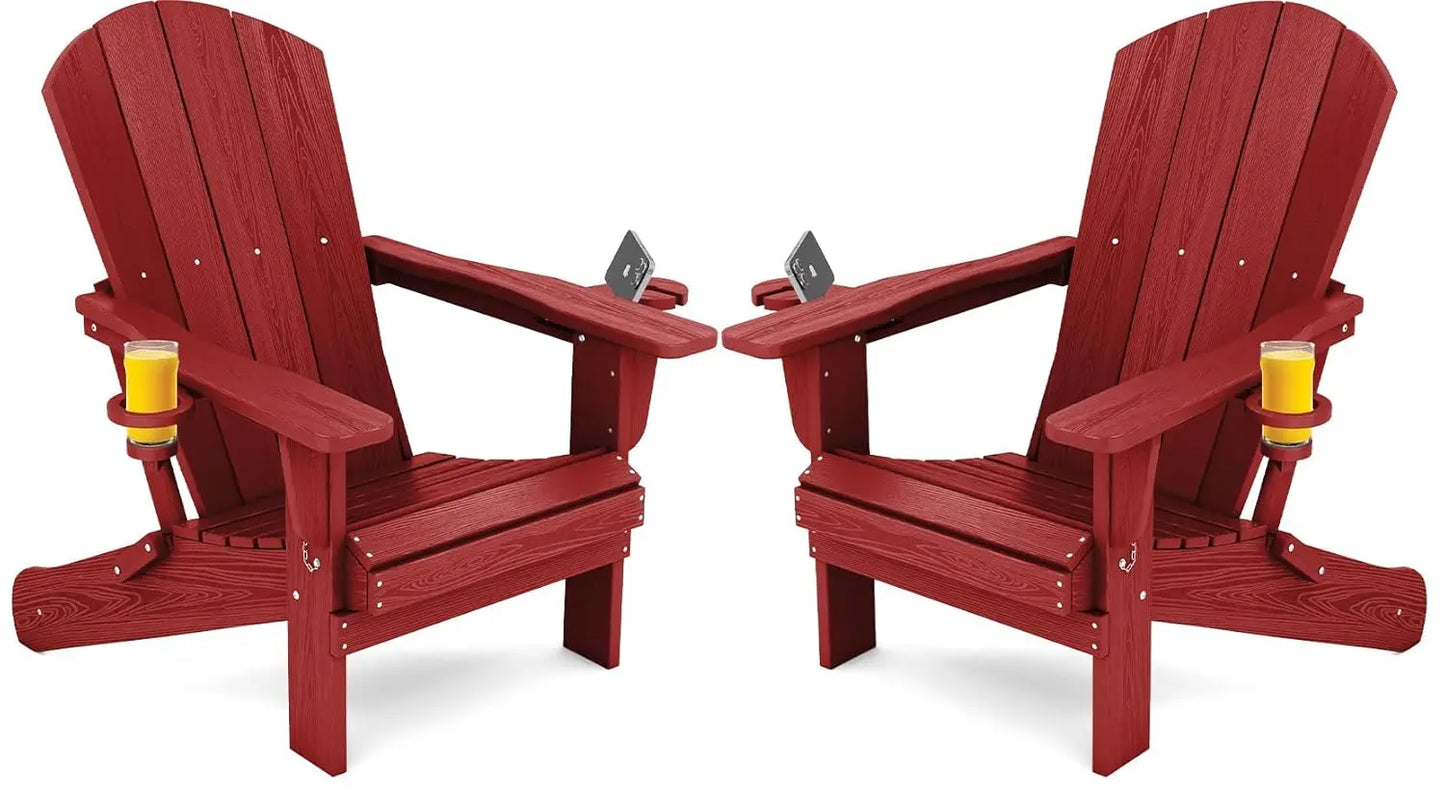 Adirondack Chairs Set of 2 HDPE All Weather Use