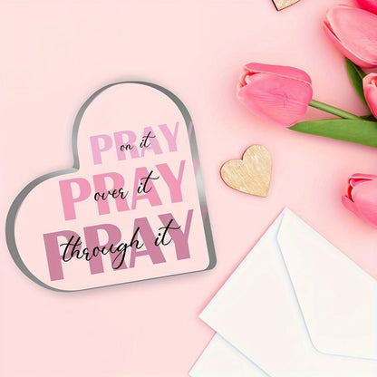 Elegant Heart-Shaped Acrylic Prayer Decor