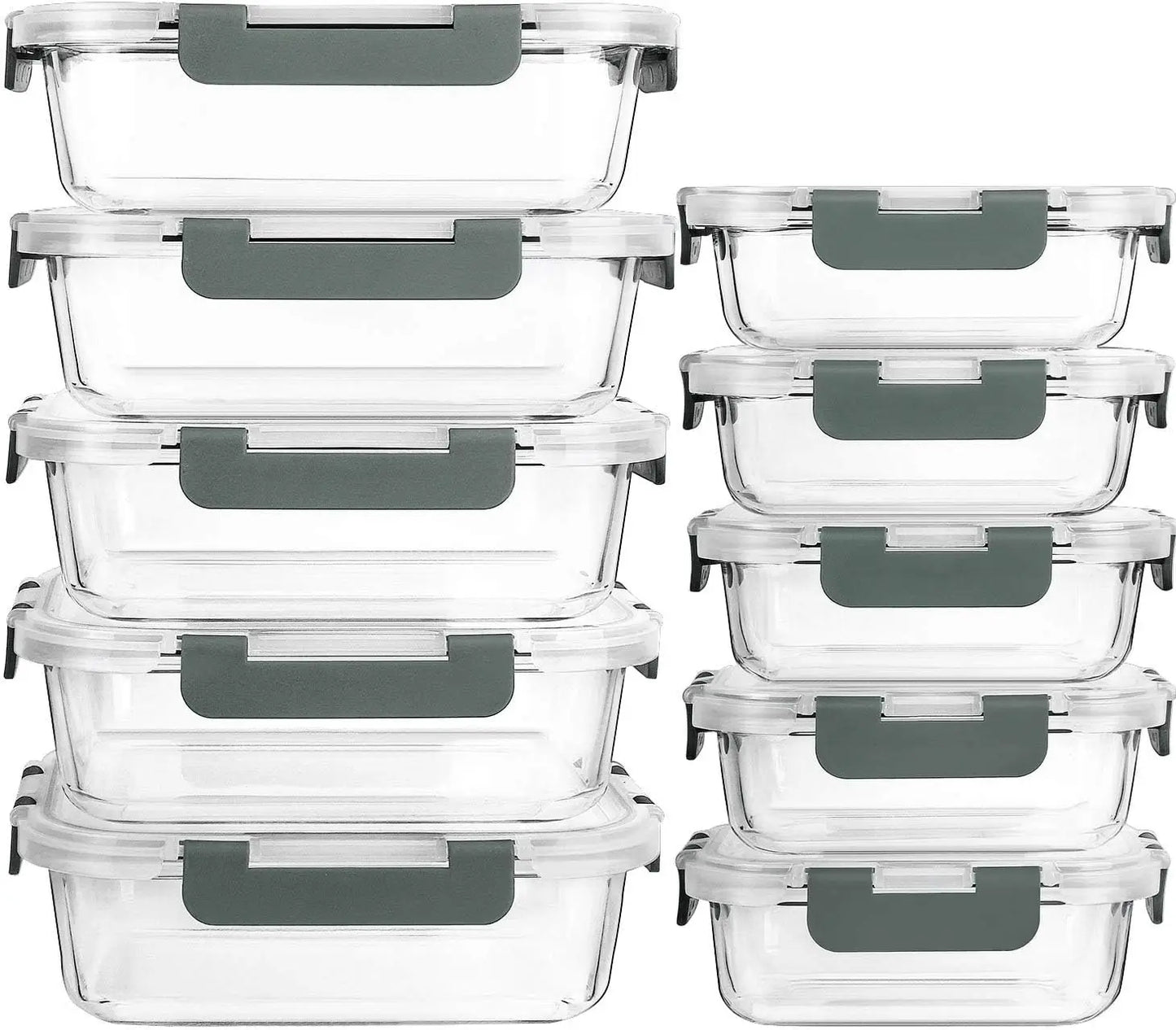 10-Pack Glass Containers with Lids