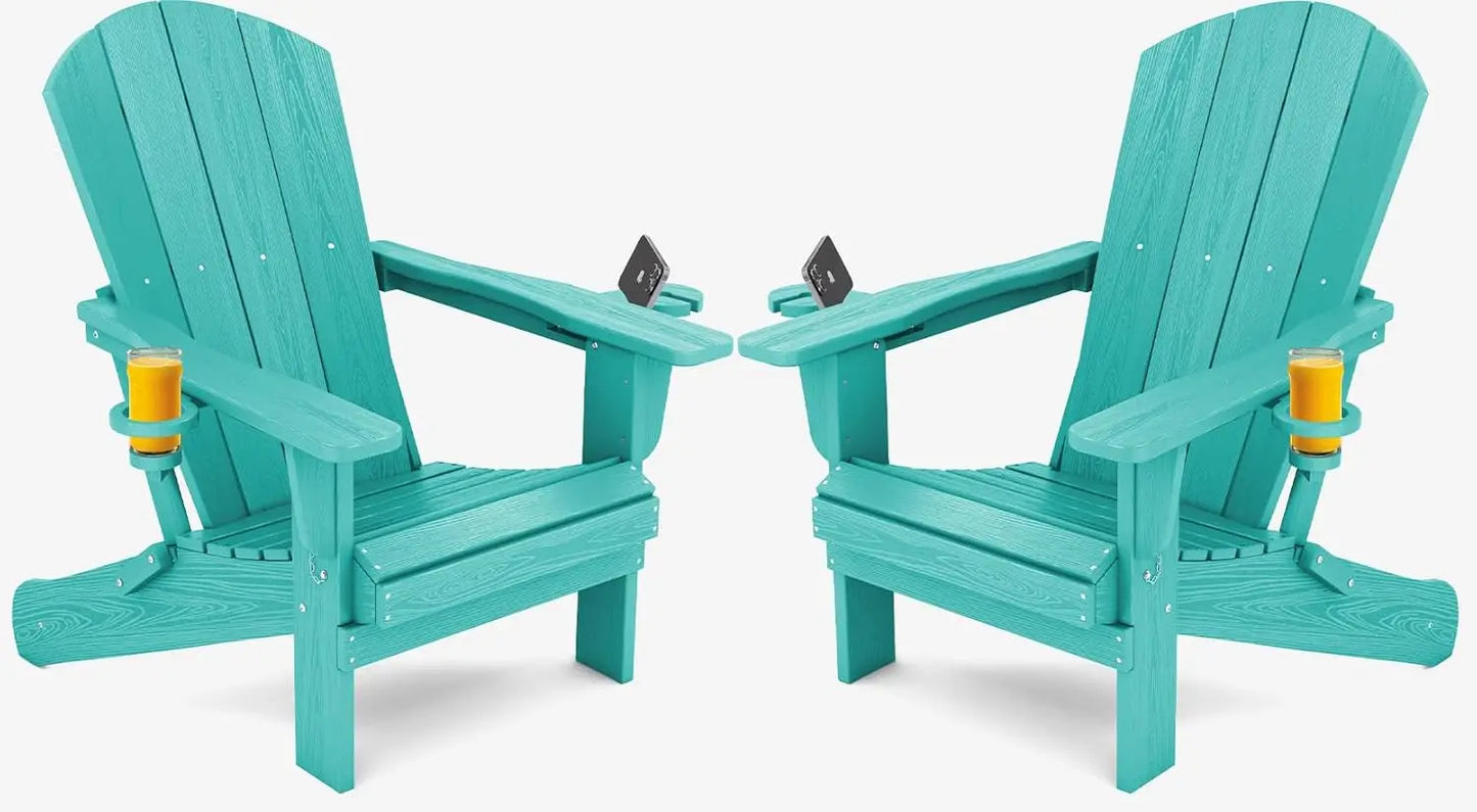 Adirondack Chairs Set of 2 HDPE All Weather Use