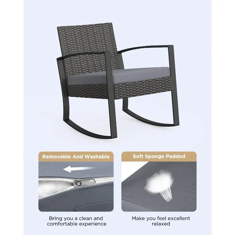 3 Piece Patio furniture with rocking chairs