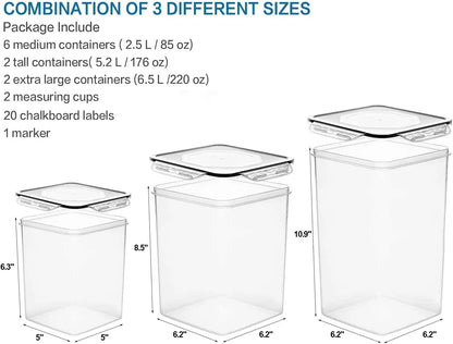 Large Airtight Food Storage Containers, 10-Pack