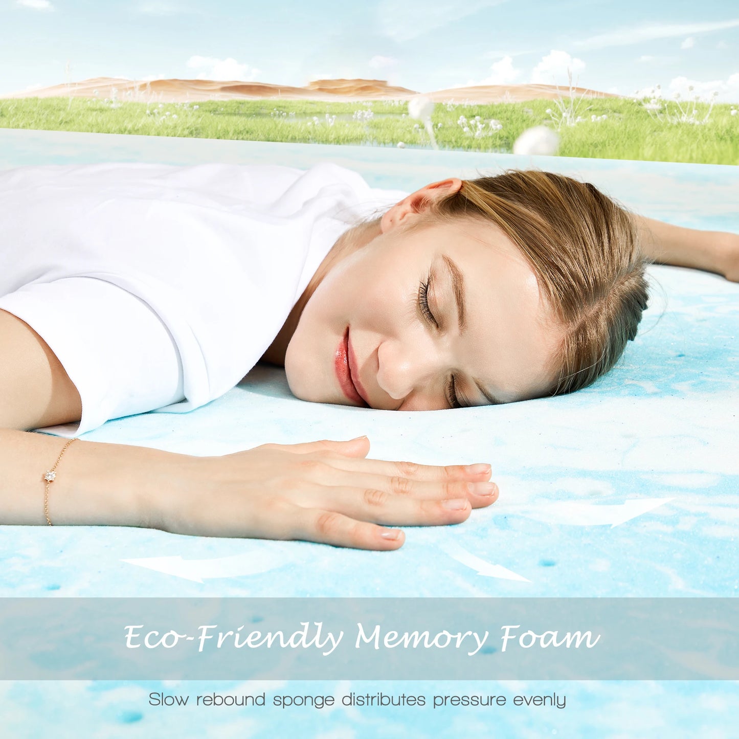 2-4 Inch Memory Foam Soft Mattress Topper