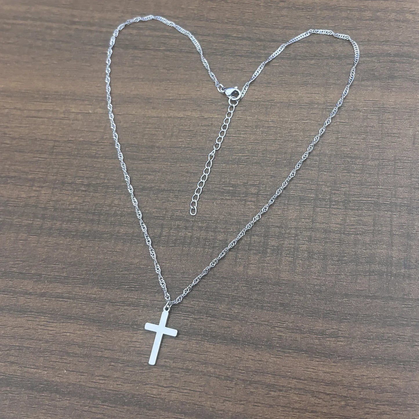 18K Real Gold Plated Stainless Steel Cross Necklace