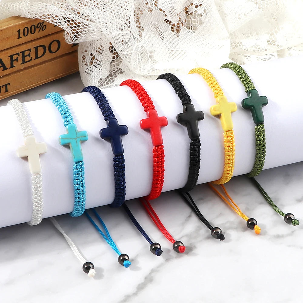 Hand Woven Jesus Cross Bracelet  Friendship Jewelry