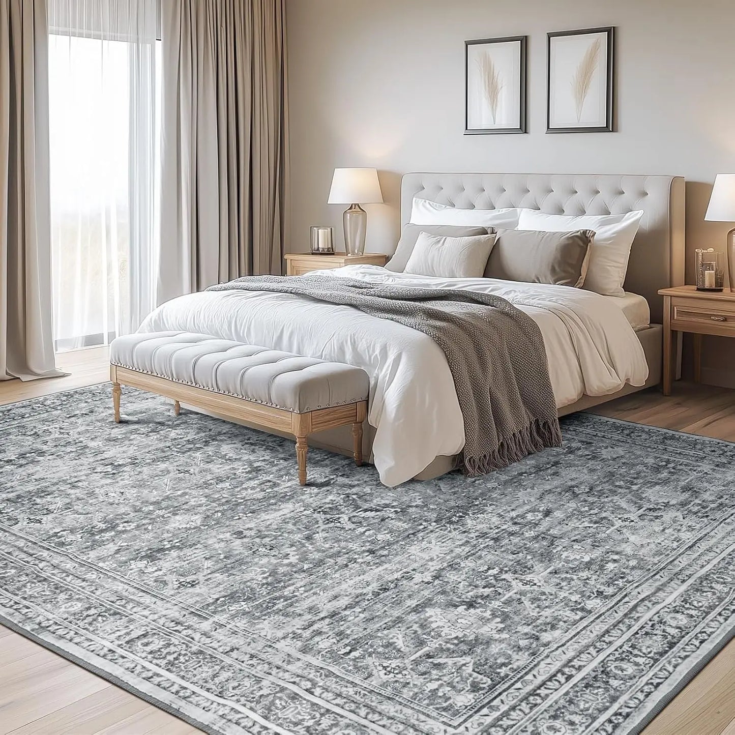 8x10 Washable Area Rug with Non-Slip Backing