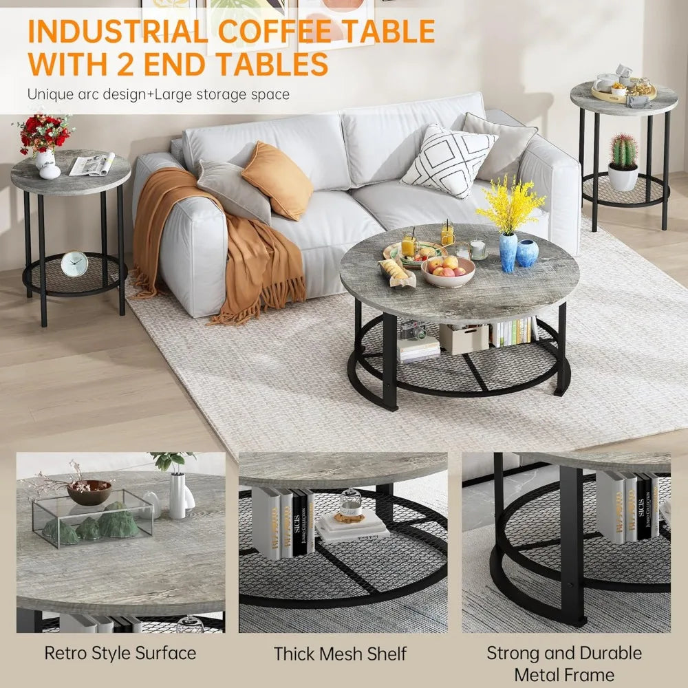 Rustic 3-Piece Living Room Furniture Set