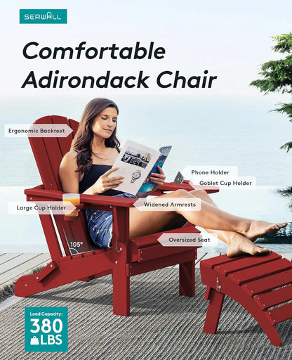 Adirondack Chairs Set of 2 HDPE All Weather Use