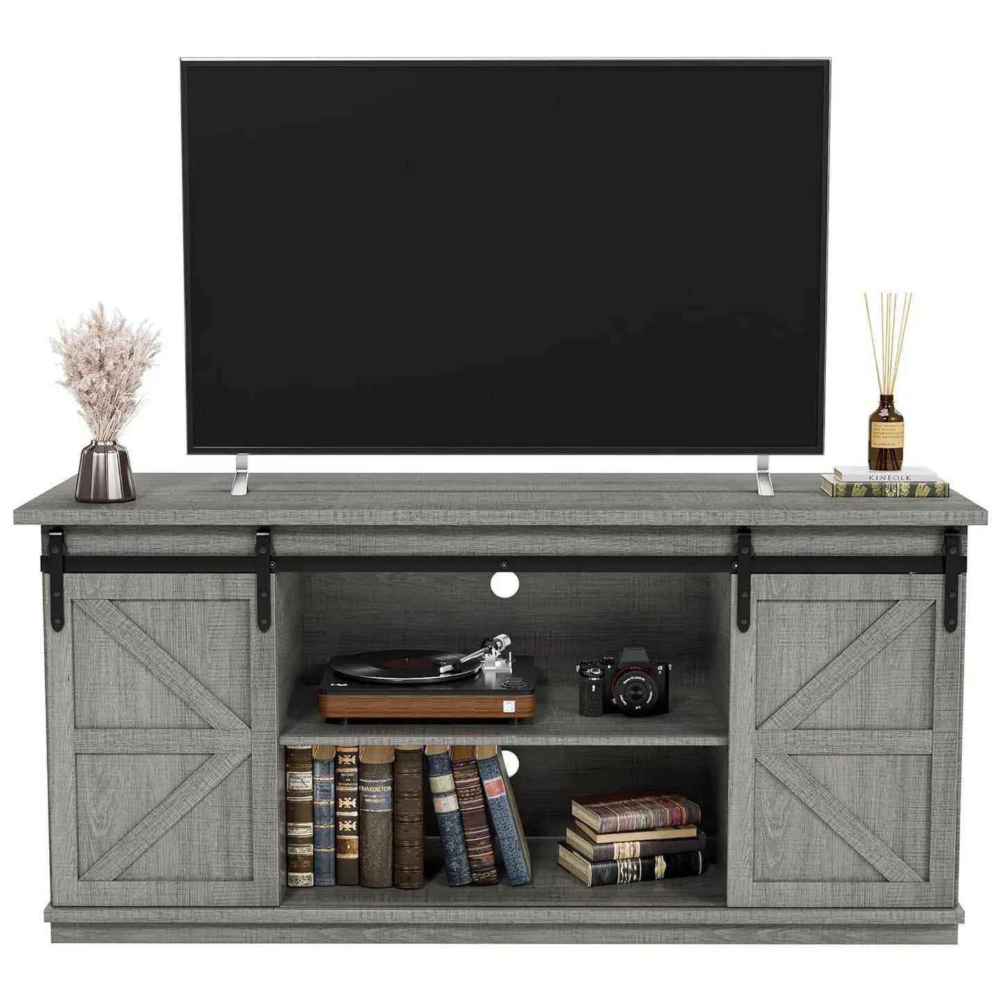 Entertainment Center with Storage Cabinets